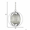 Homeroots 21 x 18 x 18 in. Olivia 1-Light Polished Nickel Crystal Globe Pendant 398064